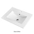 Crete Fine Ceramic Slim Counter Top One Tap Hole Gloss white with Overflow 600mm