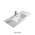 Crete Fine Ceramic Counter Top One Tap Hole Gloss white with Overflow 900mm