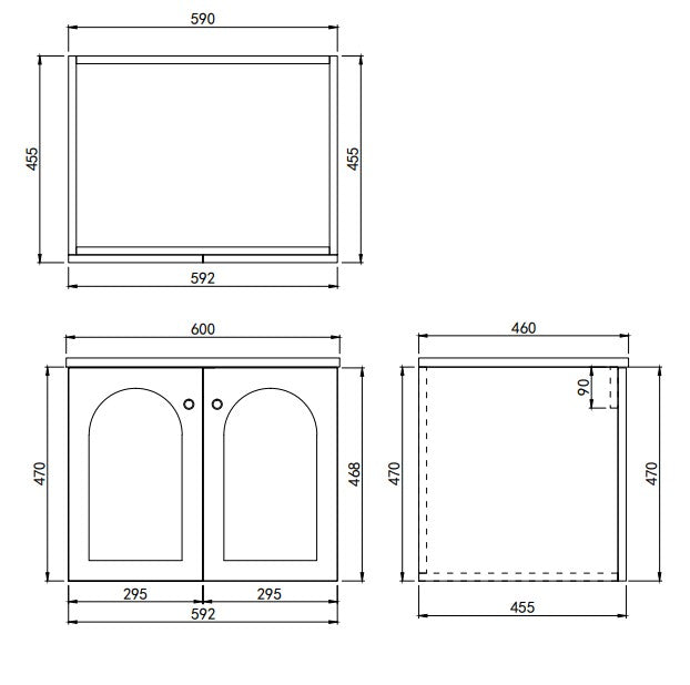 Chester Federation Wall Hung Cabinet Matte Black