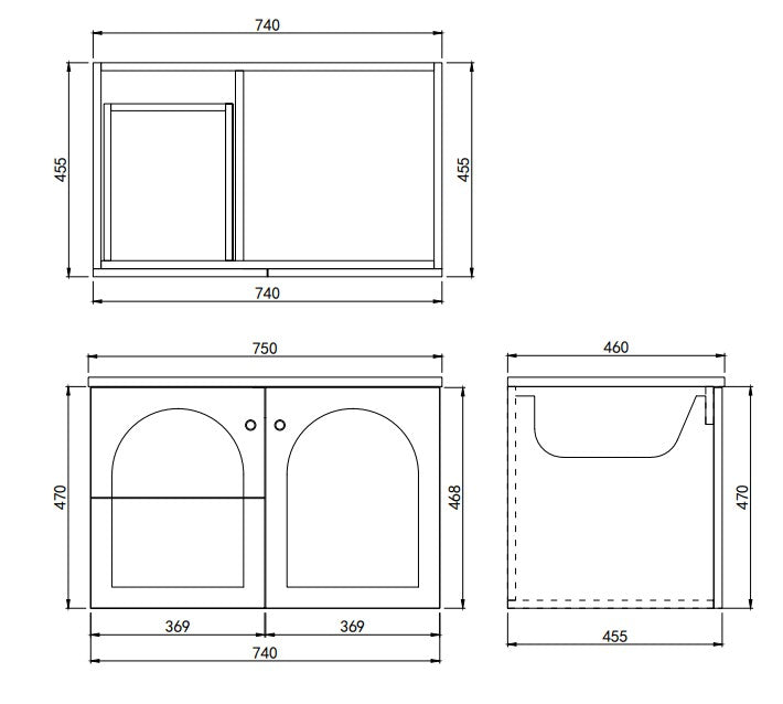 Chester Federation Wall Hung Cabinet Matte White