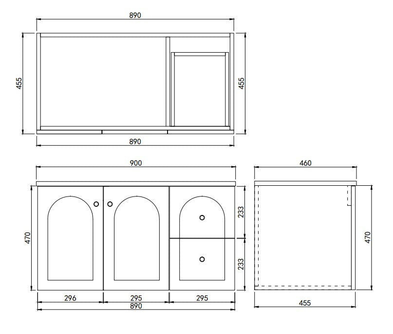Chester Federation Wall Hung Cabinet Matte White