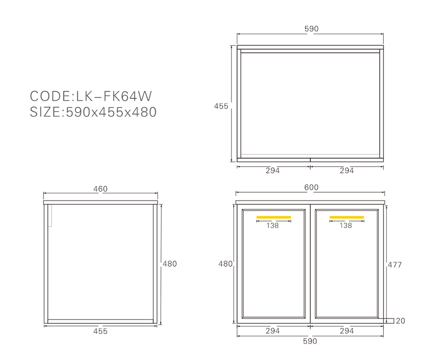 Kingsley Federation Wall Hung Cabinet Matte Black