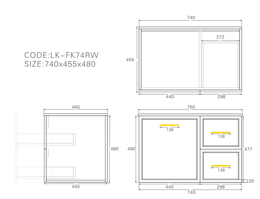 Kingsley Federation Wall Hung Cabinet Matte White