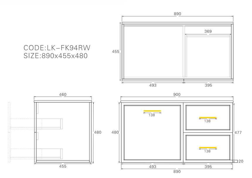 Kingsley Federation Wall Hung Cabinet Matte Black
