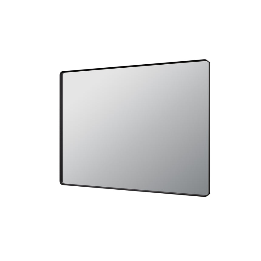 Lukka Recta 450x900mm matte black framed mirror angled view by Tilemall