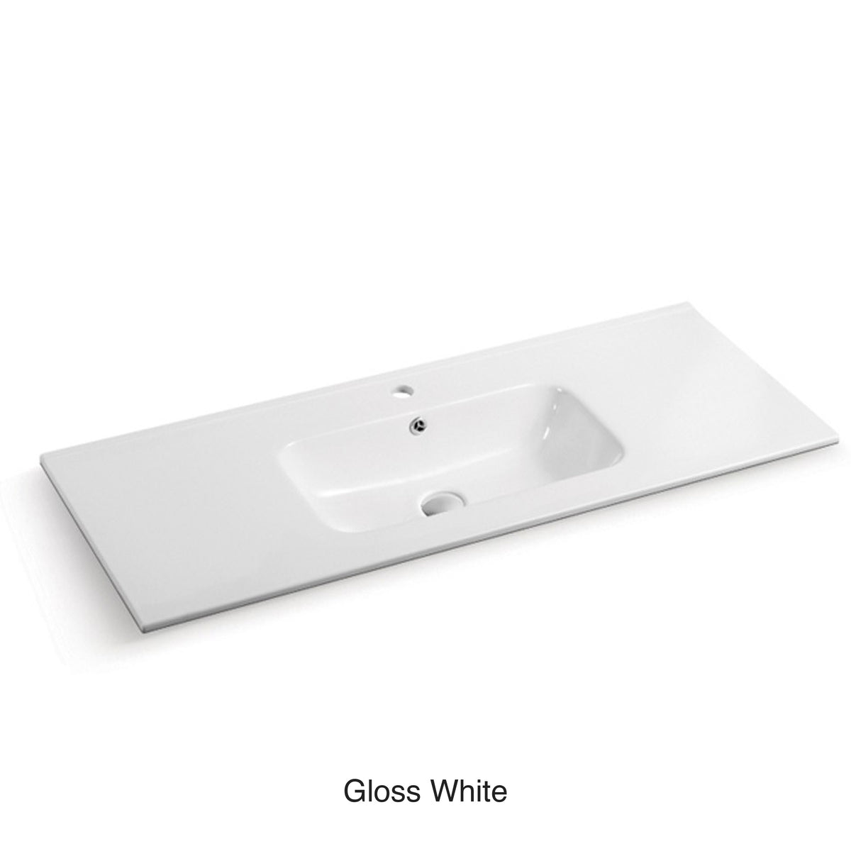 Lukka Crete Ceramic Top 1200mm white porcelain vanity basin by Tilemall with integrated single bowl sink