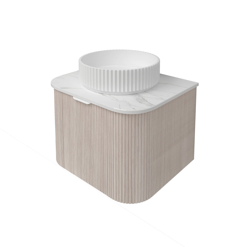 Agena Fluted Wood Grain Wall Hung Cabinet Coastal Oak