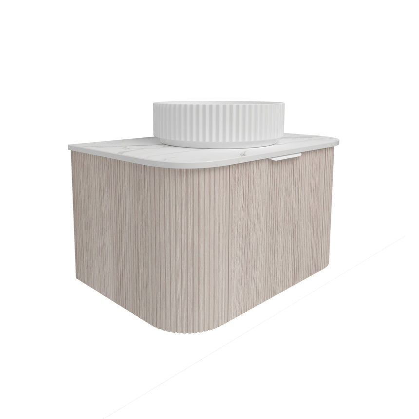 Agena Fluted Wood Grain Wall Hung Cabinet Coastal Oak