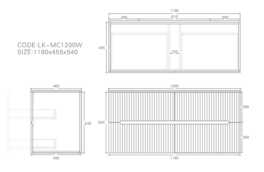 Cabarita Modern Wall Hung Cabinet Matte White