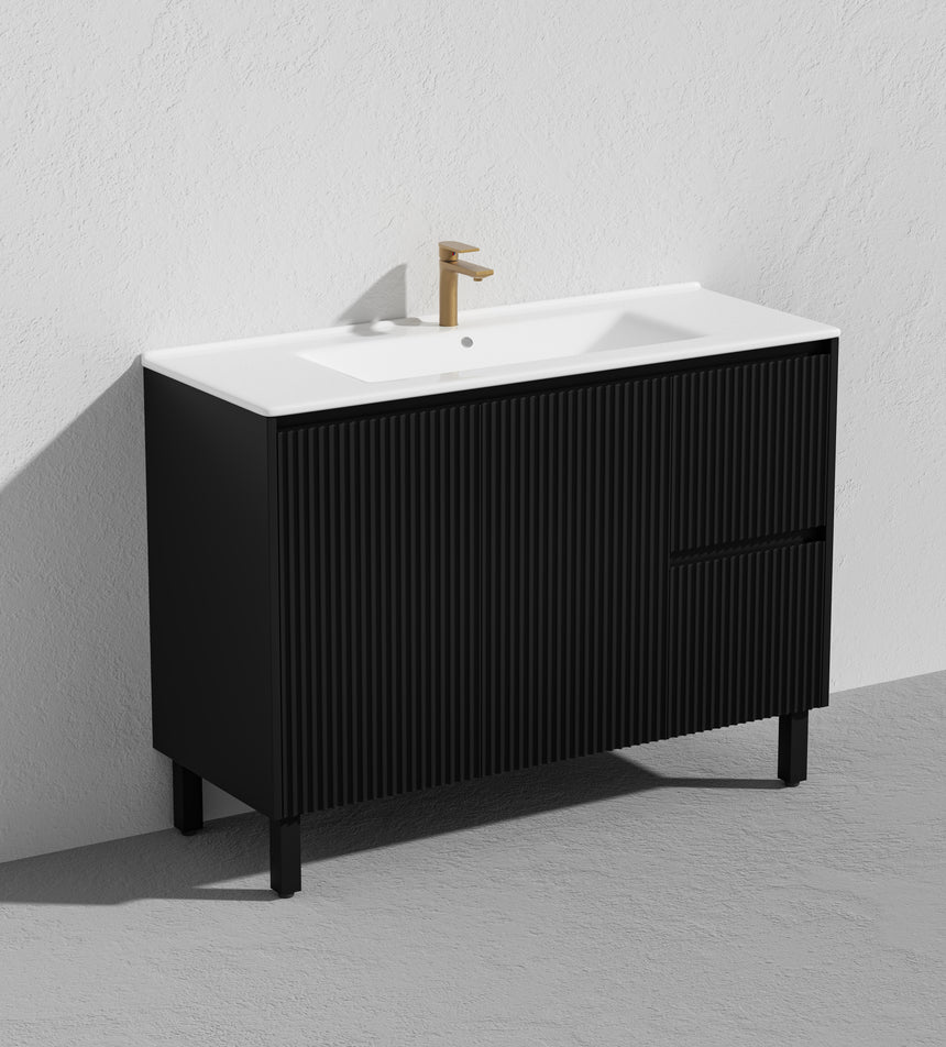 Crete Modern Free Standing Cabinet Matte Black
