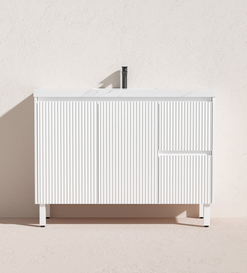 Crete Modern Free Standing Cabinet Matte White