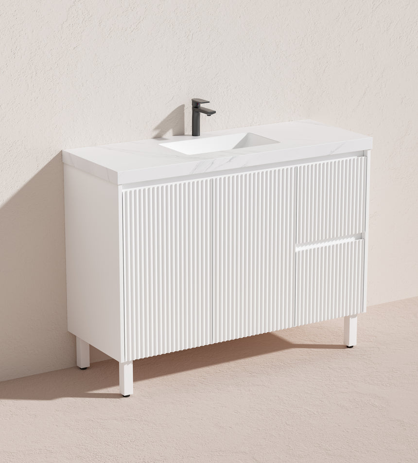 Crete Modern Free Standing Cabinet Matte White