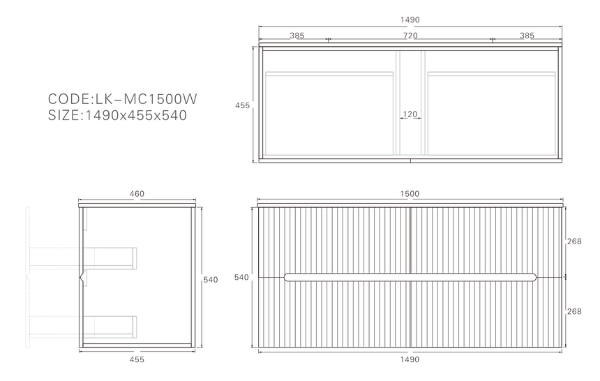 Cabarita Modern Wall Hung Cabinet Matte White