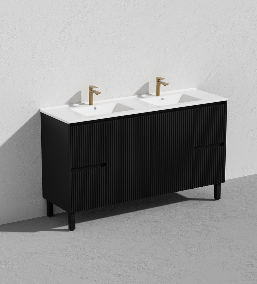 Crete Modern Free Standing Cabinet Matte Black