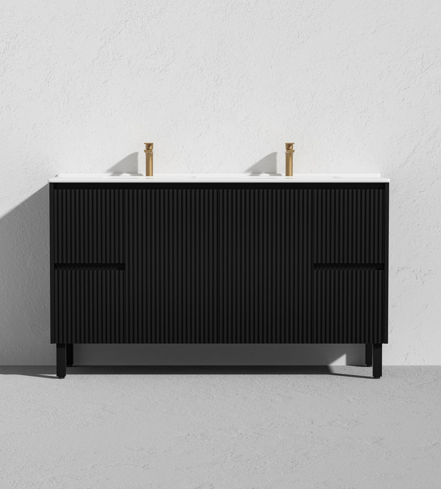 Crete Modern Free Standing Cabinet Matte Black