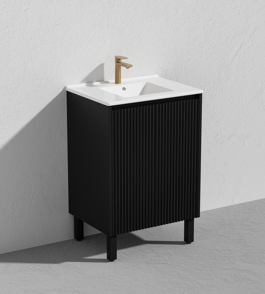 Crete Modern Free Standing Cabinet Matte Black
