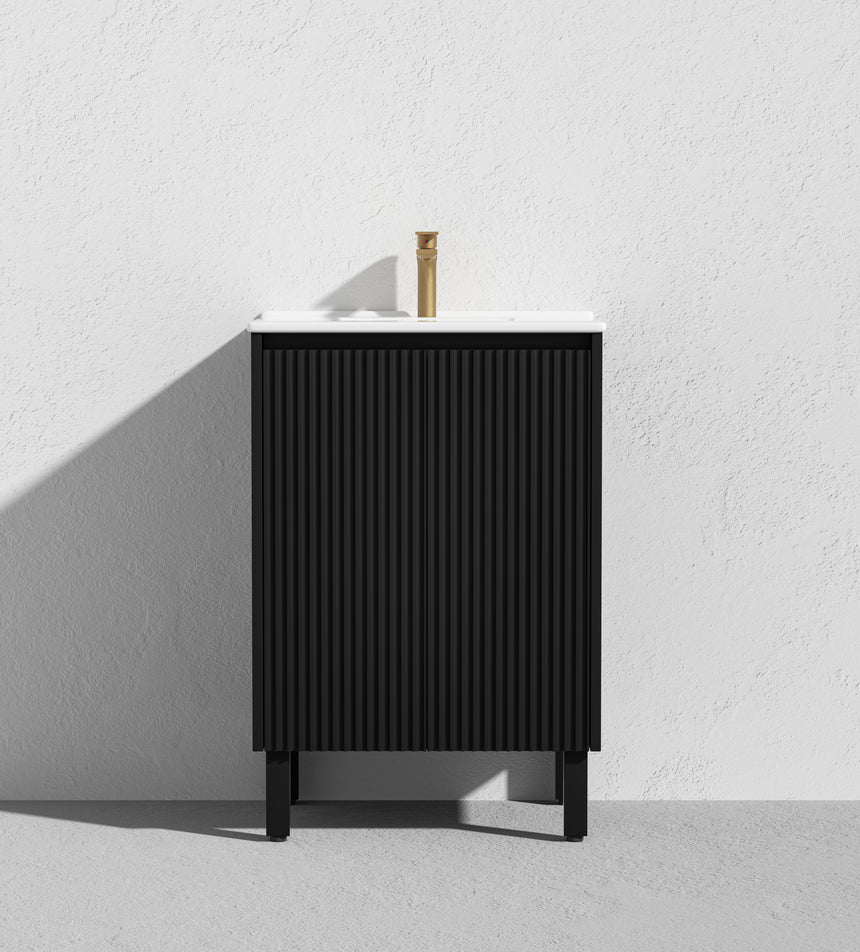Crete Modern Free Standing Cabinet Matte Black