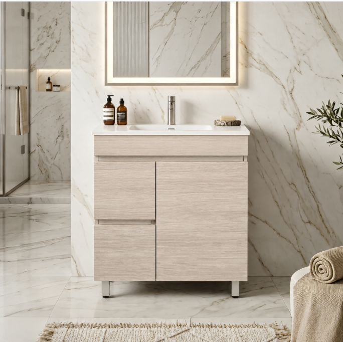 Camden Modern Free Standing Cabinet Coastal Oak