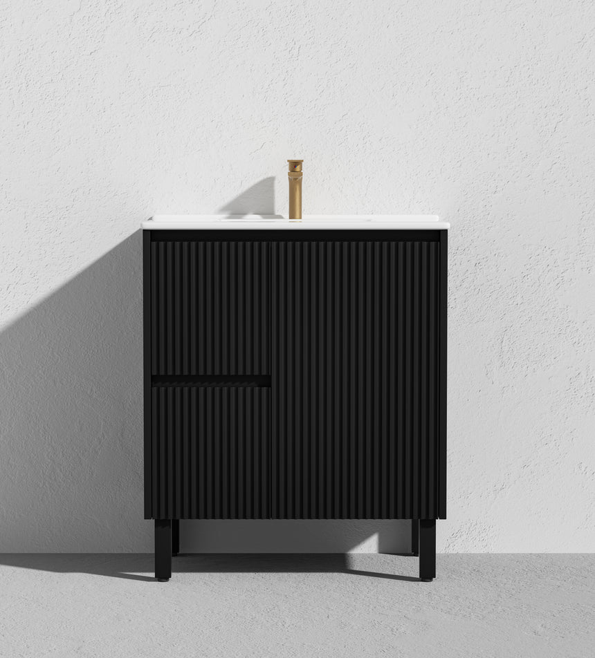 Crete Modern Free Standing Cabinet Matte Black