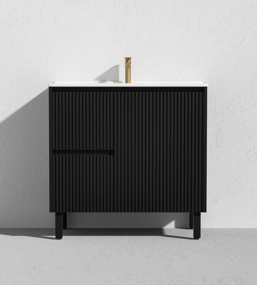 Crete Modern Free Standing Cabinet Matte Black
