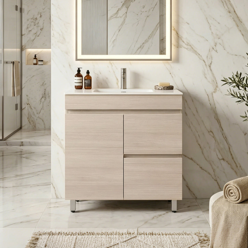 Camden Modern Free Standing Cabinet Coastal Oak