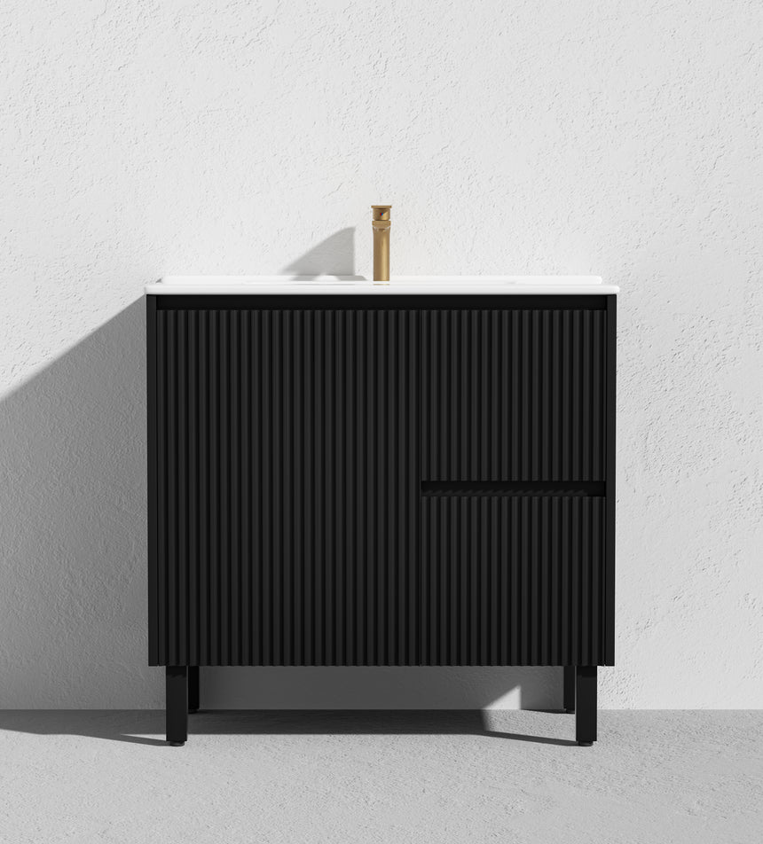 Crete Modern Free Standing Cabinet Matte Black