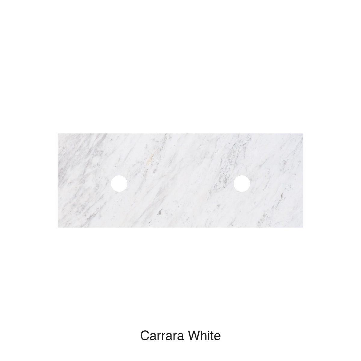 Lukka Carrara White Marble 1205mm semi drill top double under counter basin by Tilemall, white porcelain vanity top