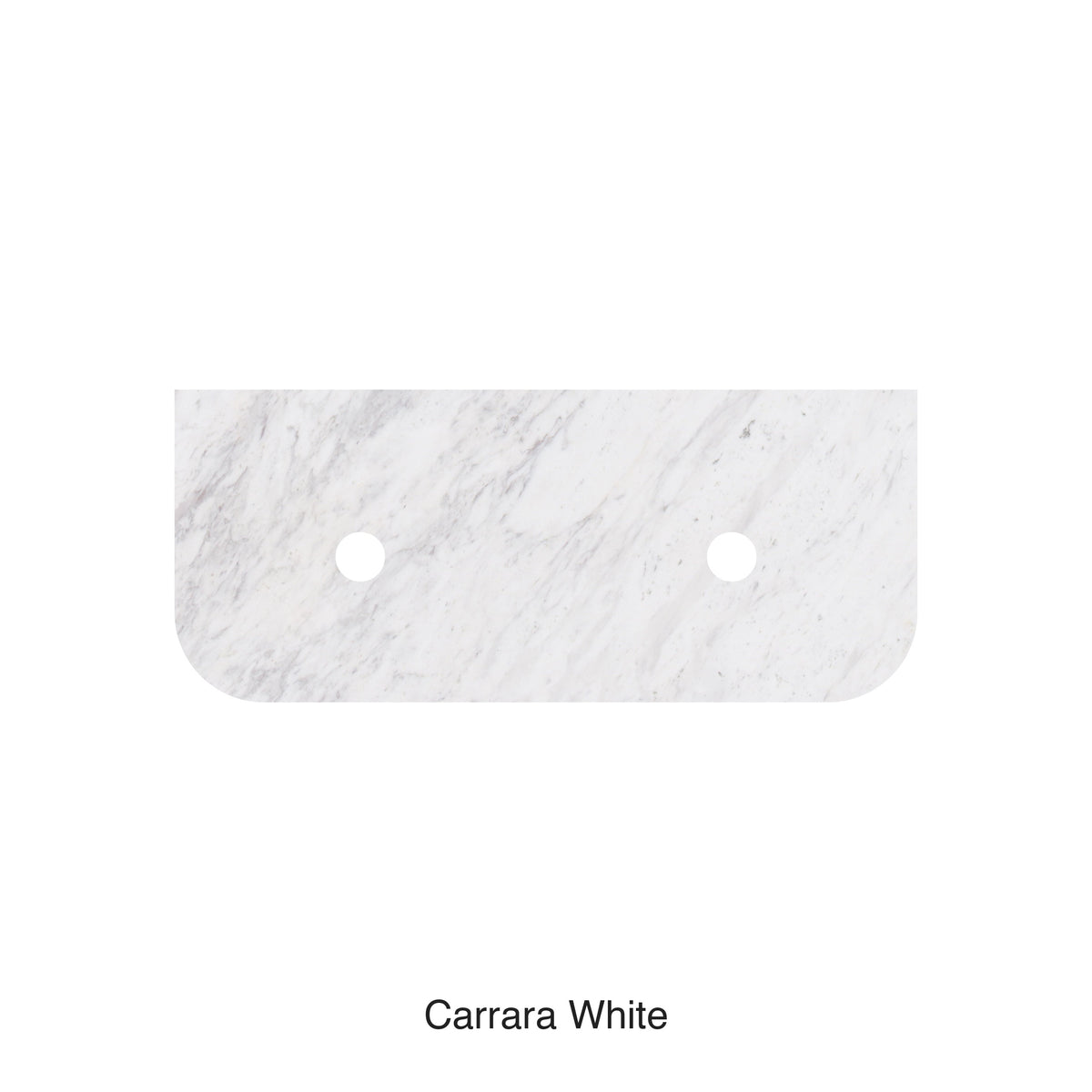 Lukka Carrara White Marble 1205x505mm porcelain vanity top with curved semi-drill basin by Tilemall