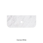Carrara White Marble Curve Semi Drill Top Under Counter Basin 600mm