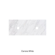 Lukka Carrara White Marble 905mm white porcelain vanity top with semi-drill holes by Tilemall