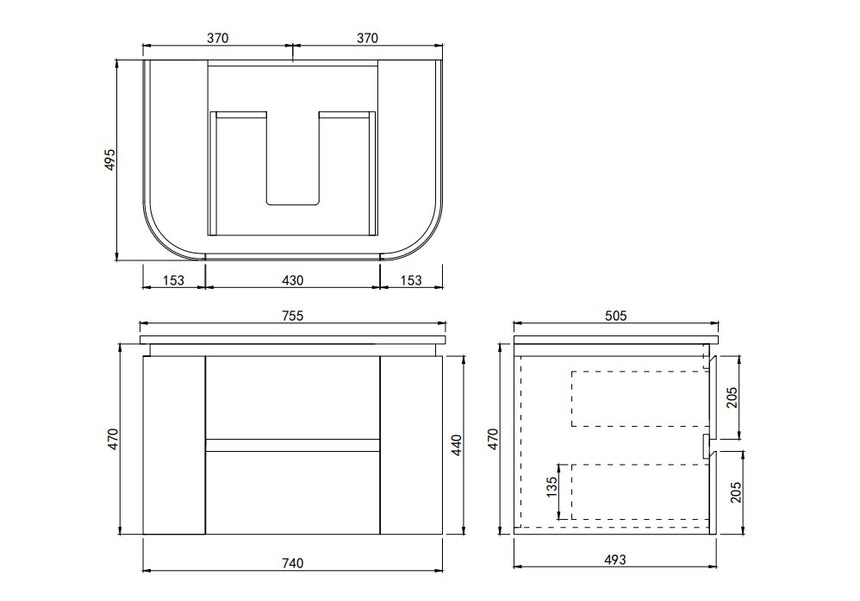 Devito Modern Wall Hung Cabinet Matte White
