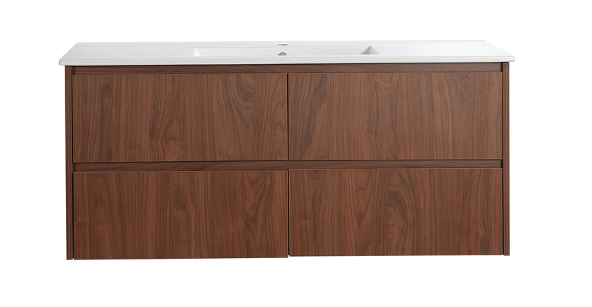 Gladstone Modern Wall Hung Vanity Mocha Oak