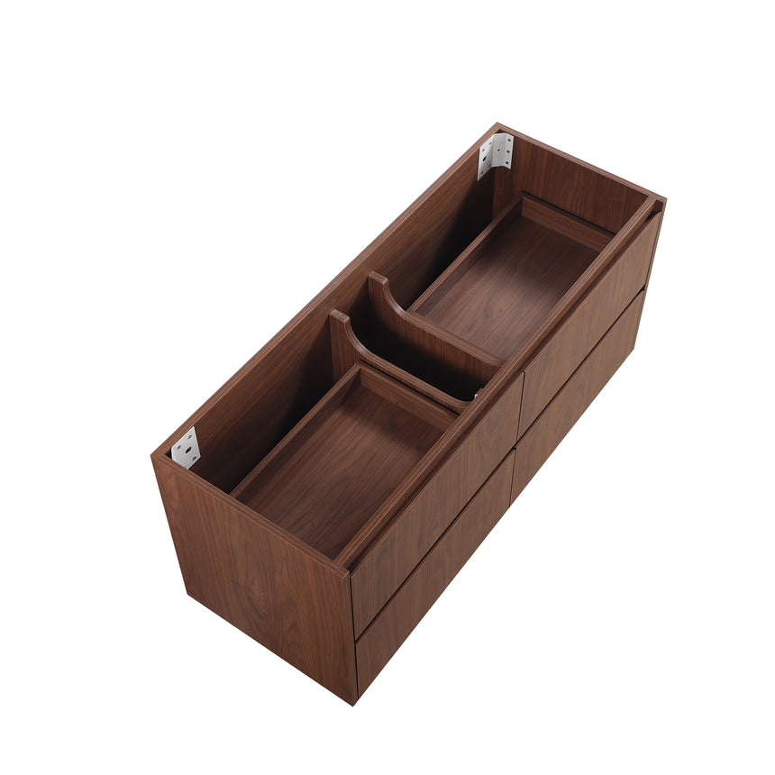Gladstone Modern Wall Hung Vanity Mocha Oak
