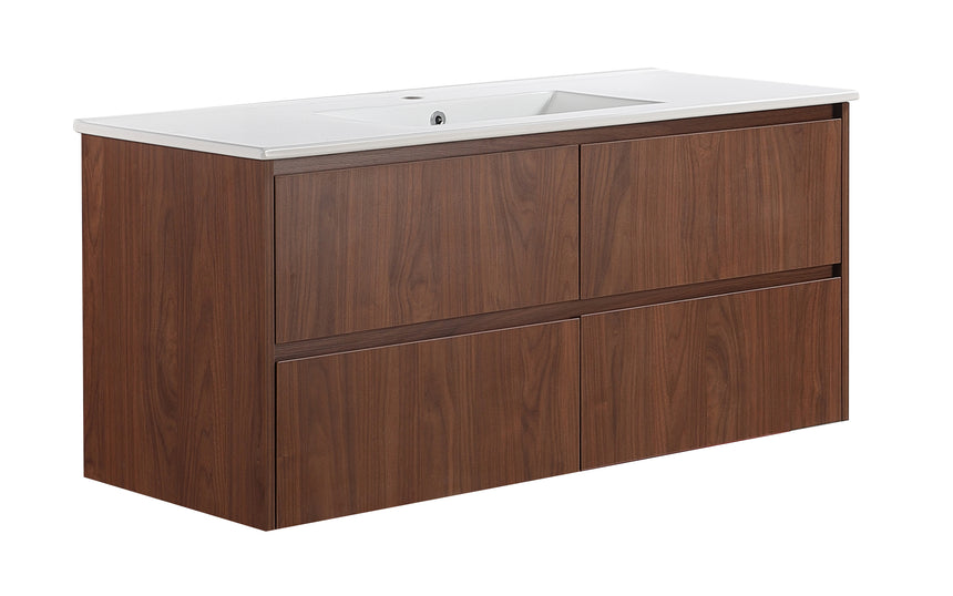 Gladstone Modern Wall Hung Vanity Mocha Oak
