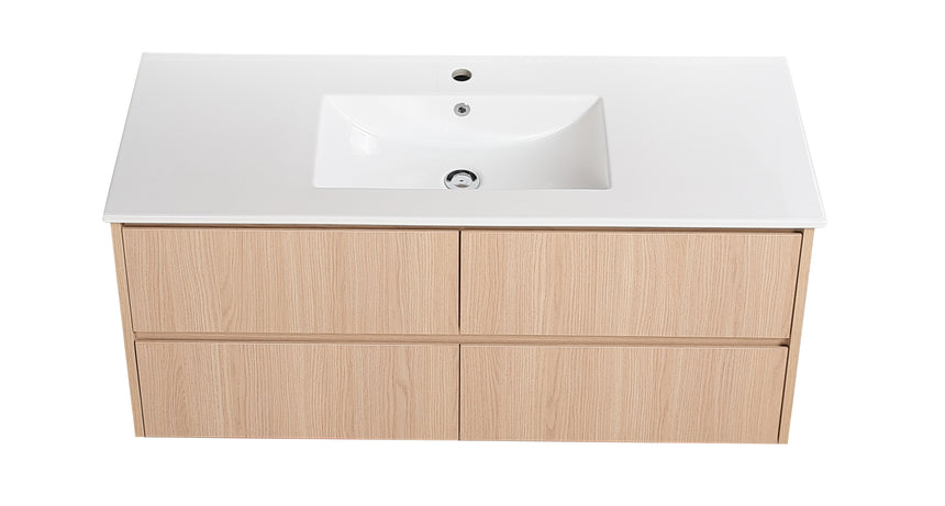 Gladstone Modern Wall Hung Vanity Sandy Oak