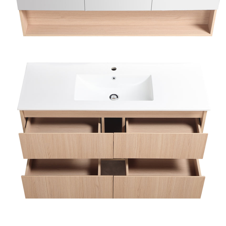 Gladstone Modern Wall Hung Vanity Sandy Oak
