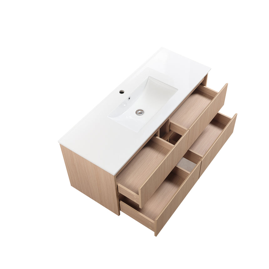 Gladstone Modern Wall Hung Vanity Sandy Oak