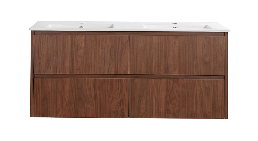 Gladstone Modern Wall Hung Vanity Mocha Oak
