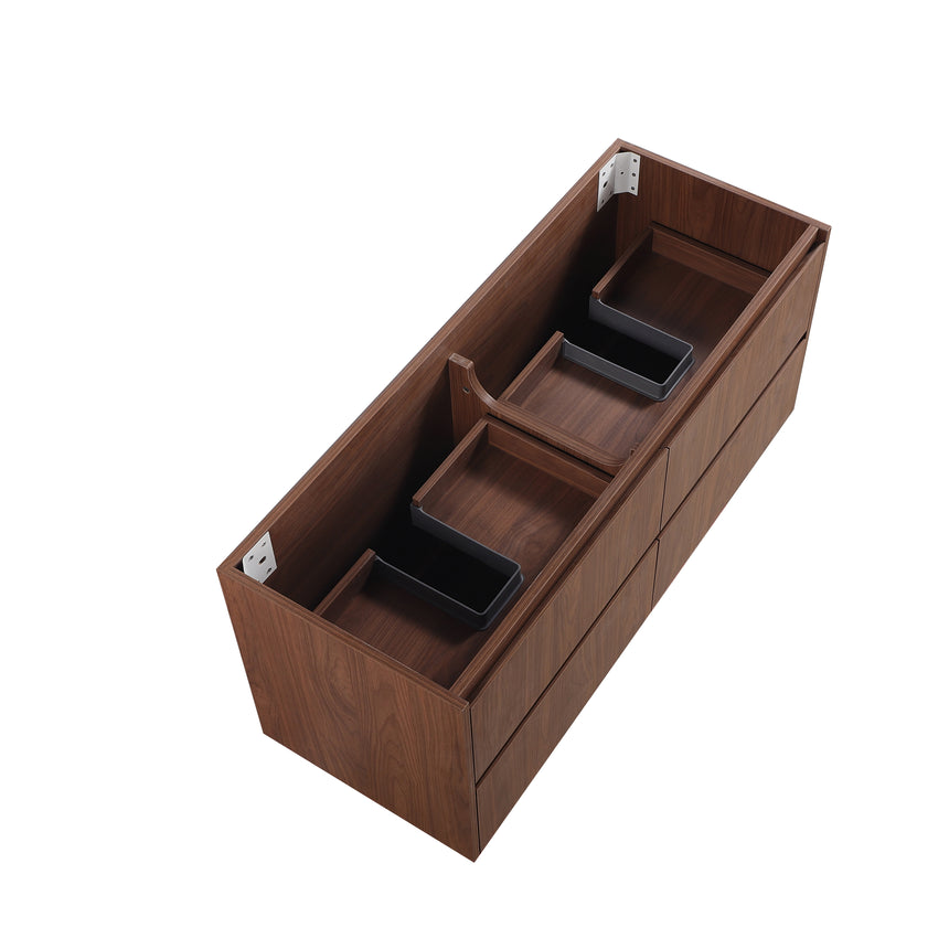 Gladstone Modern Wall Hung Vanity Mocha Oak