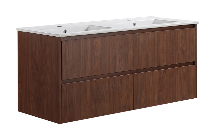 Gladstone Modern Wall Hung Vanity Mocha Oak