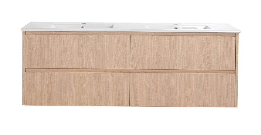 Gladstone Modern Wall Hung Vanity Sandy Oak