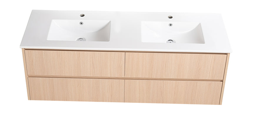 Gladstone Modern Wall Hung Vanity Sandy Oak