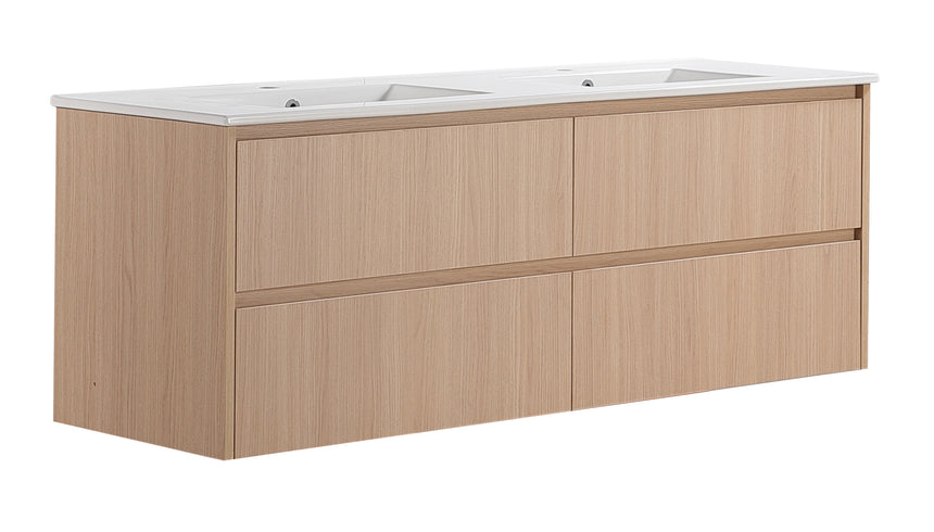 Gladstone Modern Wall Hung Vanity Sandy Oak