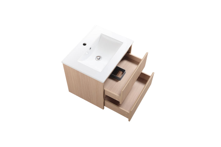 Gladstone Modern Wall Hung Vanity Sandy Oak