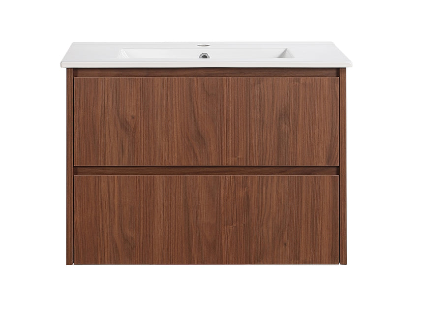 Gladstone Modern Wall Hung Vanity Mocha Oak