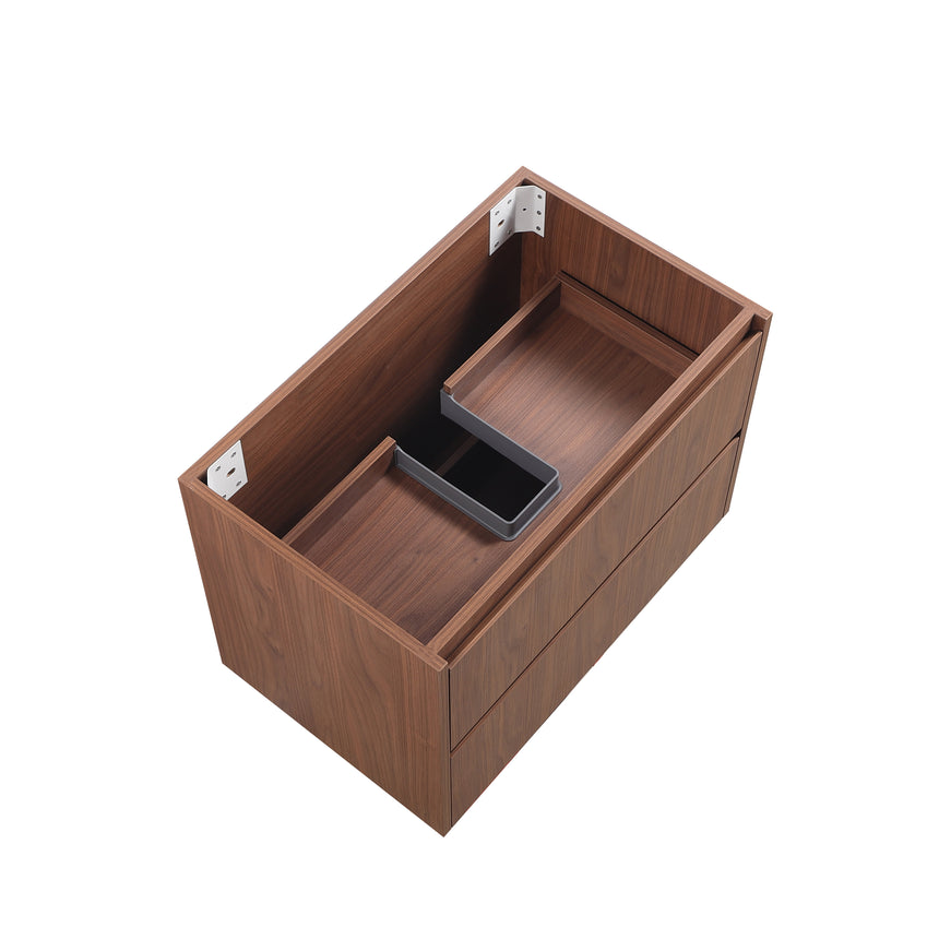 Gladstone Modern Wall Hung Vanity Mocha Oak