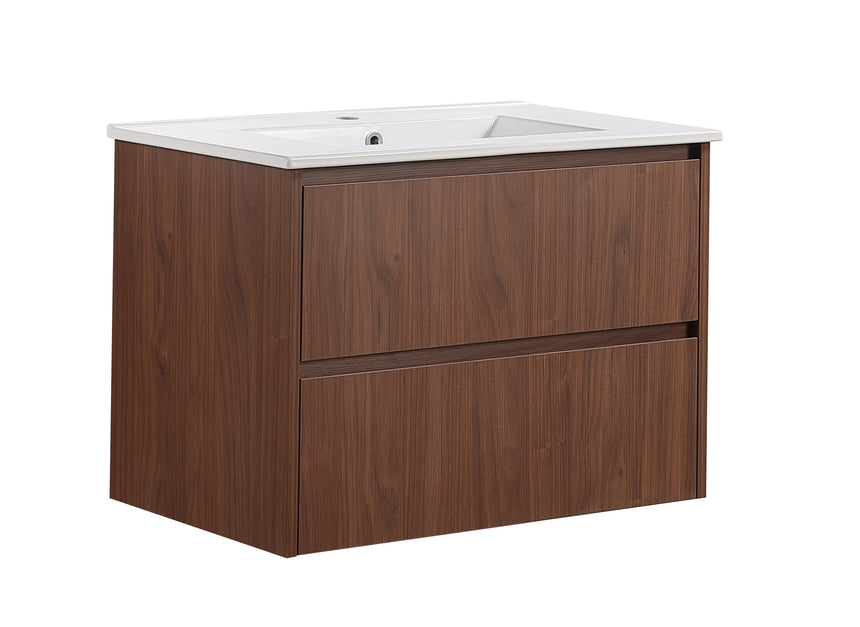 Gladstone Modern Wall Hung Vanity Mocha Oak