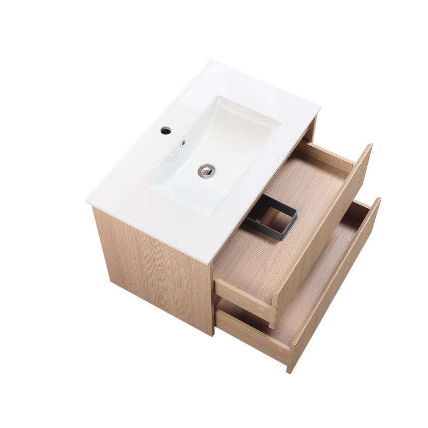 Gladstone Modern Wall Hung Vanity Sandy Oak