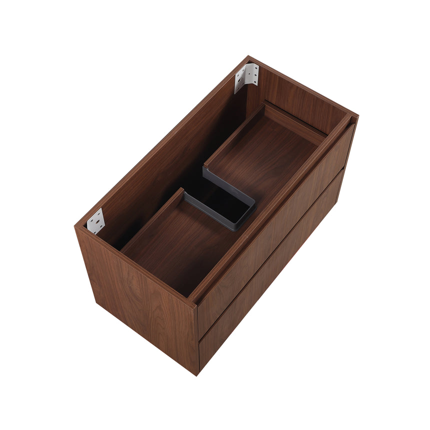 Gladstone Modern Wall Hung Vanity Mocha Oak