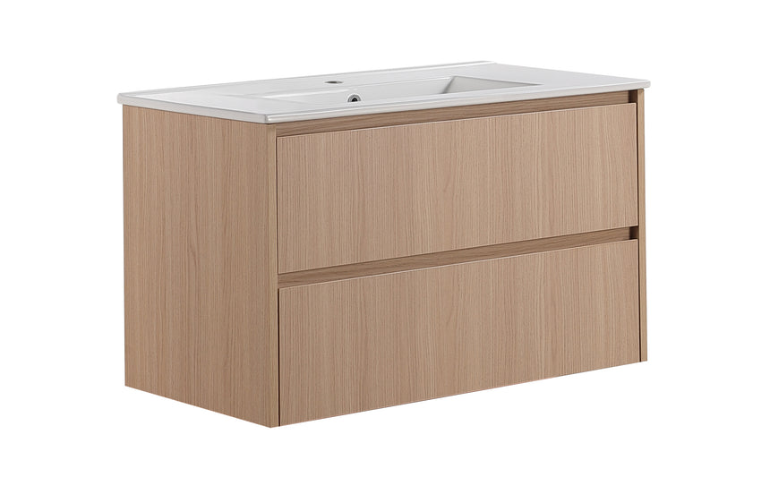Gladstone Modern Wall Hung Vanity Sandy Oak